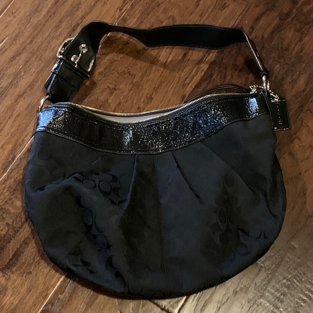 Coach Black Signature C Hobo F13471